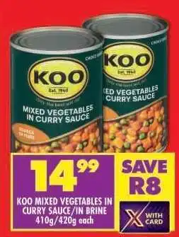 Shoprite KOO MIXED VEGETABLES IN CURRY SAUCE/IN BRINE offer