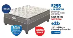 OK Furniture 152cm Mkuze Pillow-Top Base Set offer
