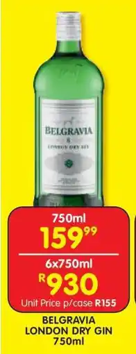 Shoprite Belgravia London Dry Gin 750ml offer