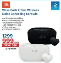 Incredible Connection JBL Wave Buds 2 True Wireless Noise Cancelling Earbuds offer