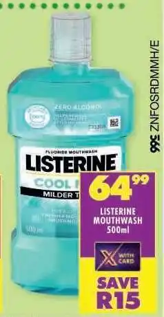 Shoprite LISTERINE MOUTHWASH 500ml offer