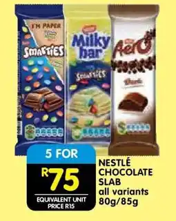 Shoprite NESTLE CHOCOLATE SLAB offer