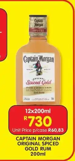 Shoprite CAPTAIN MORGAN ORIGINAL SPICED GOLD RUM 200ml offer