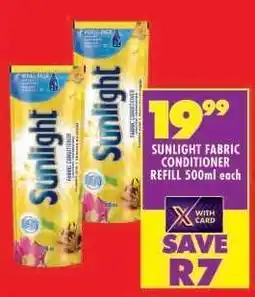 Shoprite SUNLIGHT FABRIC CONDITIONER REFILL 500ml offer