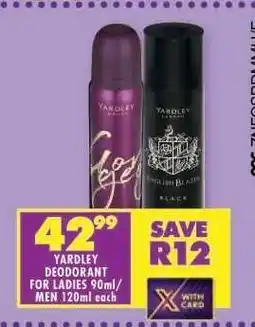 Shoprite Yardley Deodorant offer