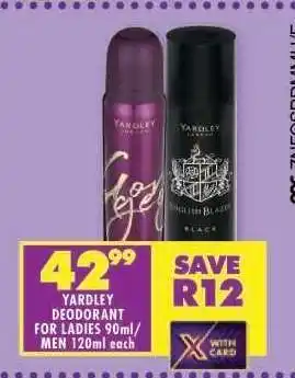 Shoprite Yardley Deodorant offer