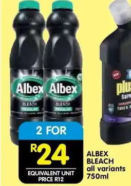 Shoprite ALBEX BLEACH all variants 750ml offer