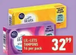 Shoprite LIL-LETS Tampons offer