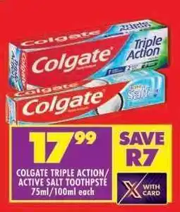 Shoprite Colgate Triple Action/Active Salt Toothpaste offer
