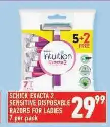 Shoprite SCHICK EXACTA 2 SENSITIVE DISPOSABLE RAZORS FOR LADIES offer