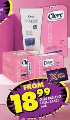Shoprite CLERE RADIANCE FACIAL RANGE offer