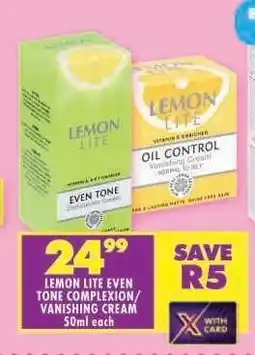 Shoprite LEMON LITE EVEN TONE COMPLEXION / VANISHING CREAM offer