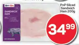 Pick n Pay Hypermarket PnP Sliced Sandwich Ham 200g offer