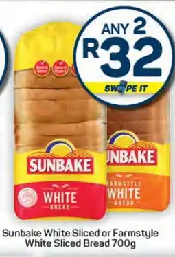 Pick n Pay Hypermarket Sunbake White Sliced or Farmstyle White Sliced Bread offer