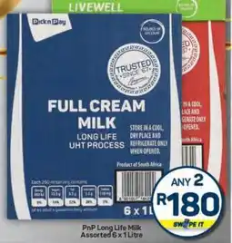 Pick n Pay Hypermarket PnP Long Life Milk Assorted 6 x 1 Litre offer