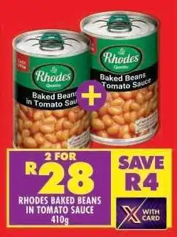 Shoprite Rhodes Baked Beans in Tomato Sauce offer