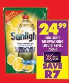 Shoprite Sunlight Dishwashing Liquid Refill 750ml offer