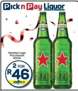 Pick n Pay Hypermarket Heineken Lager Plus Deposit offer