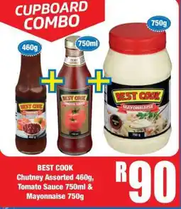 Boxer BEST COOK Chutney Assorted 460g, Tomato Sauce 750ml & Mayonnaise 750g offer