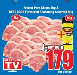 Boxer Frozen Pork Chops 3kg & BEST COOK Flavoured Seasoning Assorted 90g offer