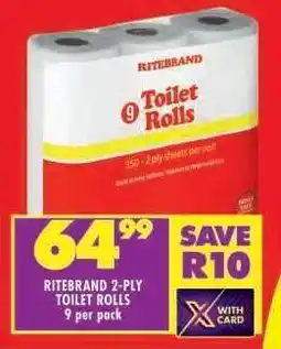Shoprite RITEBRAND 2-Ply Toilet Rolls offer