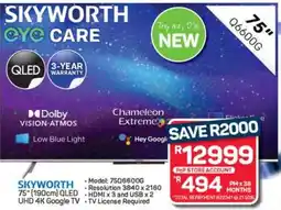 Pick n Pay Hypermarket SKYWORTH 75 QLED UHD 4K Google TV offer
