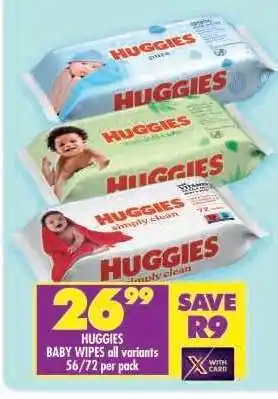 Shoprite HUGGIES BABY WIPES all variants offer