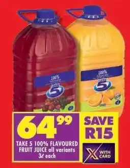 Shoprite TAKE 5 100% FLAVOURED FRUIT JUICE offer