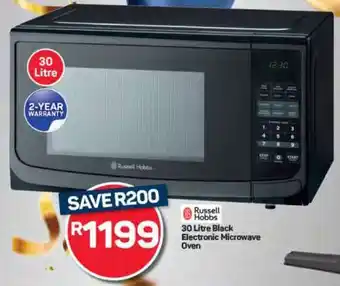 Pick n Pay Hypermarket Russell Hobbs 30 Litre Black Electronic Microwave Oven offer