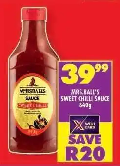 Shoprite MRS.BALL'S SWEET CHILLI SAUCE 840g offer