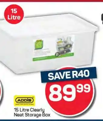 Pick n Pay Hypermarket 15 Litre Clearly Neat Storage Box offer