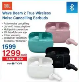 Incredible Connection JBL Wave Beam 2 True Wireless Noise Cancelling Earbuds offer