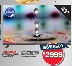 Pick n Pay Hypermarket TELEFUNKEN 43 Full HD Smart LED TV offer