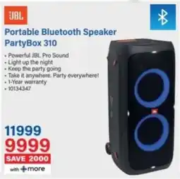 Incredible Connection JBL Portable Bluetooth Speaker PartyBox 310 offer