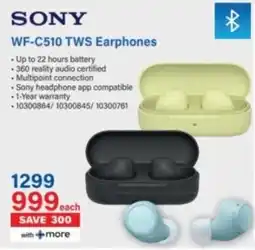 Incredible Connection SONY WF-C510 TWS Earphones offer