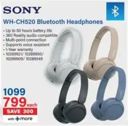 Incredible Connection SONY WH-CH520 Bluetooth Headphones offer