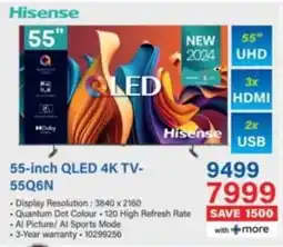 Incredible Connection Hisense 55-inch QLED 4K TV-55Q6N offer