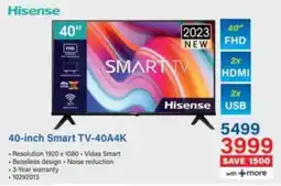 Incredible Connection Hisense 40-inch Smart TV-40A4K offer