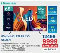 Incredible Connection Hisense 65-inch QLED 4K TV-65Q6N offer