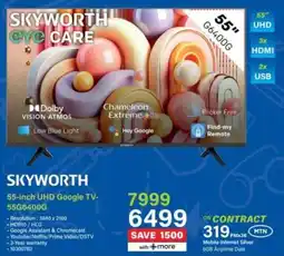 Incredible Connection SKYWORTH 55-inch UHD Google TV- 55G6400G offer