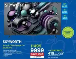 Incredible Connection SKYWORTH 65-inch QLED Google TV- 65Q6620G offer