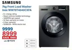 Incredible Connection SAMSUNG Front Load Washer Inox WW70T4040CXFA offer