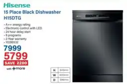 Incredible Connection Hisense 15 Place Black Dishwasher H15DTG offer