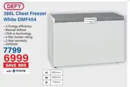 Incredible Connection DEFY Chest Freezer White DMF454 offer
