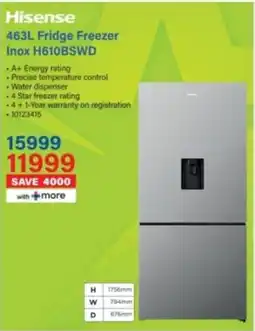 Incredible Connection Hisense Fridge Freezer Inox H610BSWD offer