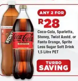 OK Grocer Coca-Cola, Sparletta, Stoney, Twist Asstd. or Fanta Orange, Sprite Less Sugar Soft Drink offer