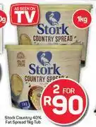 Pick n Pay Hypermarket Stork Country 40% Fat Spread Tub-For 2 x 1Kg offer