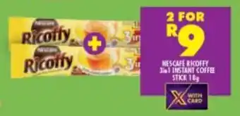 Shoprite Nescafe ricoffy 3in1 instant coffee stick offer