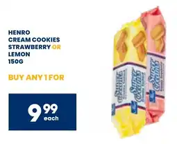Econo Foods Henro cream cookies strawberry or lemon offer