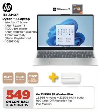 HiFi Corp HP 15s AMD Ryzen 5 Laptop offer